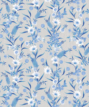 Load image into Gallery viewer, Bottlebrush Wallpaper • Grandmillenial Wallpaper • Blue Neutral • Swatch