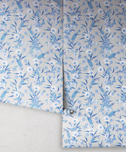 Load image into Gallery viewer, Bottlebrush Wallpaper • Grandmillenial Wallpaper • Blue Neutral • Rolls