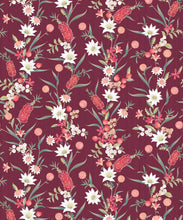 Load image into Gallery viewer, Bottlebrush Wallpaper • Grandmillenial Wallpaper • Maroon • Swatch