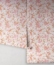 Load image into Gallery viewer, Bottlebrush Wallpaper • Grandmillenial Wallpaper • Pink Neutral • Rolls