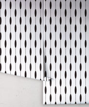 Load image into Gallery viewer, Bowline Wallpaper • Geometric Wallpaper • Striped Wallpaper • Black &amp; White Wallpaper • Rolls
