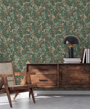 Load image into Gallery viewer, County Flowers Wallpaper • Eloise Short • Vintage Floral Wallpaper • Granny Chic Wallpaper • Grandmillennial Style Wallpaper • Avocado • Insitu