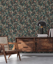 Load image into Gallery viewer, County Flowers Wallpaper • Eloise Short • Vintage Floral Wallpaper • Granny Chic Wallpaper • Grandmillennial Style Wallpaper • Charcoal • Insitu