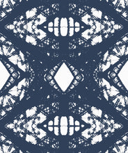 Load image into Gallery viewer, Esther Wallpaper Navy subtle kaleidoscope wallpaper