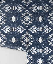 Load image into Gallery viewer, Esther Wallpaper Navy subtle kaleidoscope wallpaper
