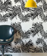 Load image into Gallery viewer, Narnie • Black &amp; White Flower Wallpaper Swatch