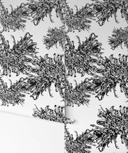 Load image into Gallery viewer, Narnie • Black &amp; White Flower Wallpaper Swatch