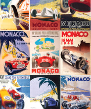 Load image into Gallery viewer, Circuit de Monoco is a vintage care themed wallpaper