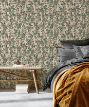 Load image into Gallery viewer, Eucalyptus Wallpaper • Eloise Short • Vintage Floral Wallpaper • Granny Chic Wallpaper • Grandmillennial Style Wallpaper • Pearl • Insitu