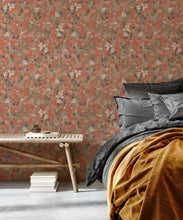 Load image into Gallery viewer, Eucalyptus Wallpaper • Eloise Short • Vintage Floral Wallpaper • Granny Chic Wallpaper • Grandmillennial Style Wallpaper • terracotta • Insitu