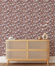 Load image into Gallery viewer, Flannel Flowers Wallpaper • Orange • Insitu