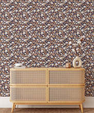 Load image into Gallery viewer, Flannel Flowers Wallpaper • Charcoal • Insitu
