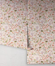 Load image into Gallery viewer, Fungi Wallpaper • Eloise Short • Vintage Floral Wallpaper • Granny Chic Wallpaper • Grandmillennial Style Wallpaper • Latte • Rolls
