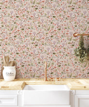 Load image into Gallery viewer, Fungi Wallpaper • Eloise Short • Vintage Floral Wallpaper • Granny Chic Wallpaper • Grandmillennial Style Wallpaper • Latte • Insitu