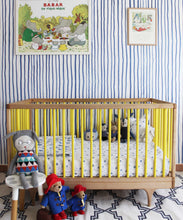 Load image into Gallery viewer, Zighy Stripes • Striped Wallpaper • Blue Stripes • Milton &amp; King USA • Georgia MacMillan • Nursery Decor • Crib