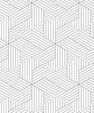Load image into Gallery viewer, Black Lined Geometric Illusions Wallpaper • Geometric Wallpaper • Milton &amp; King