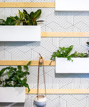 Load image into Gallery viewer, Black Lined Geometric Illusions Wallpaper • Geometric Wallpaper • Milton &amp; King