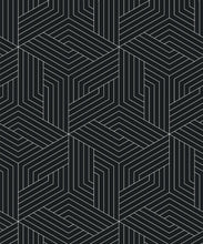 Load image into Gallery viewer, Matte Black Geometric Illusions Wallpaper • Geometric Wallpaper • Milton &amp; King