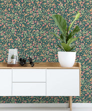 Load image into Gallery viewer, Gum Blossom Wallpaper • Green • Insitu