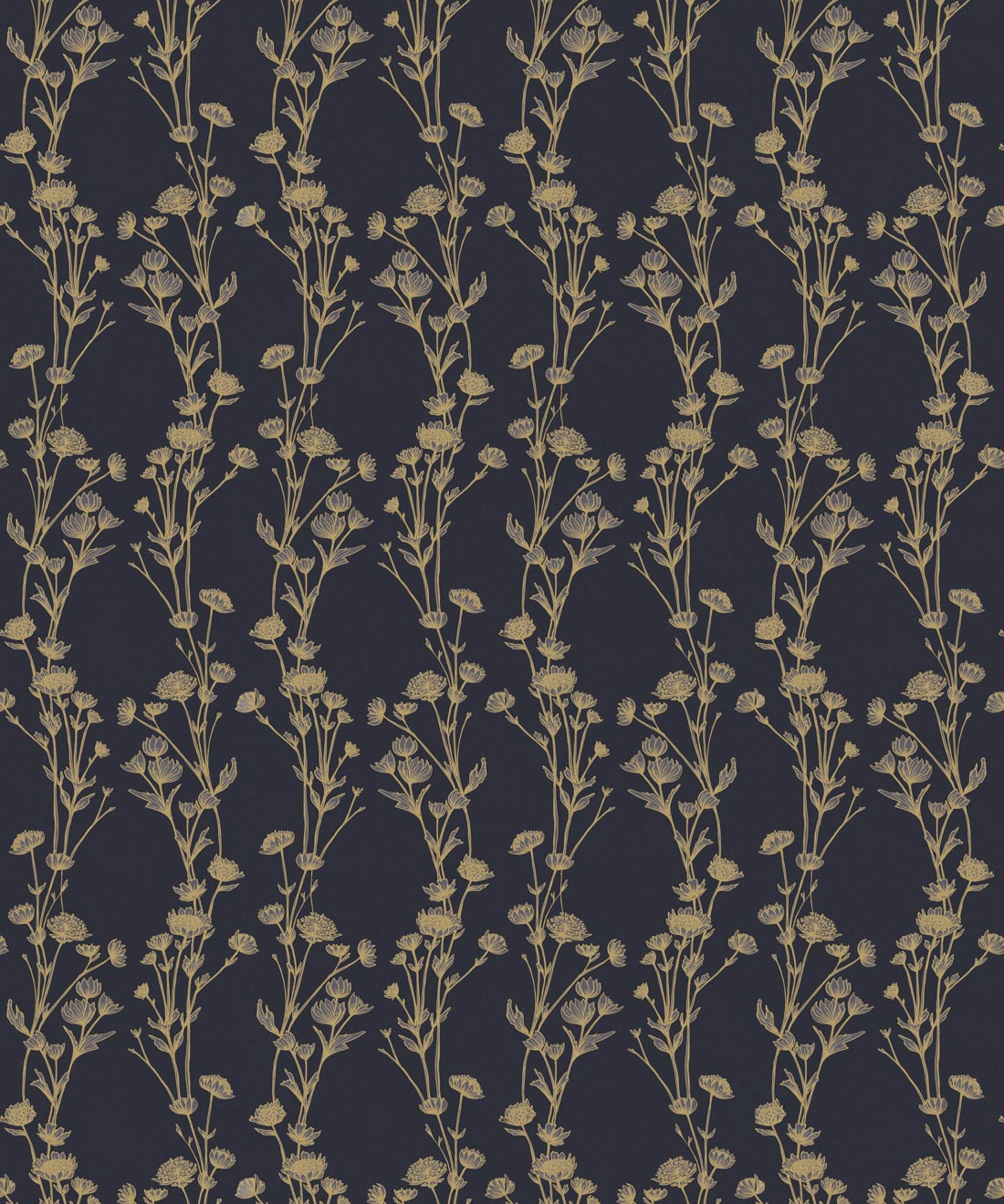 Astrantia Wallpaper • Hackney & Co. • Navy • Swatch