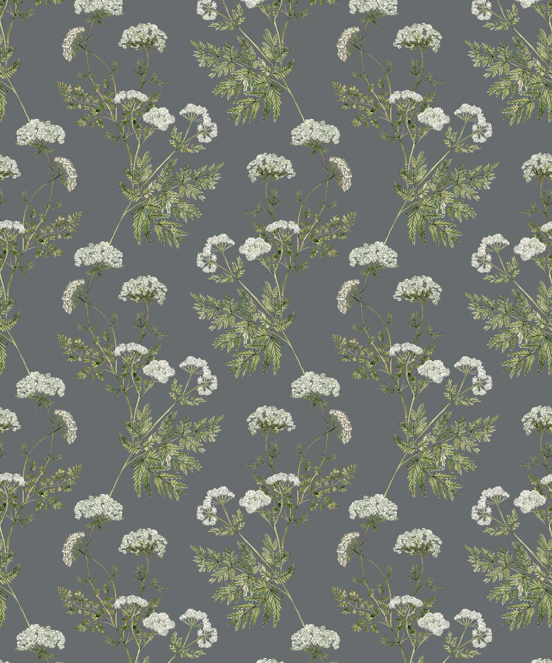 Cicely Wallpaper • Hackney & Co. • Slate Grey • Swatch