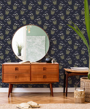 Load image into Gallery viewer, Dancing Mayfly Wallpaper • Hackney &amp; Co. • Navy • Insitu