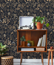 Load image into Gallery viewer, Herb Antique Wallpaper • Hackney &amp; Co. • Navy • Insitu