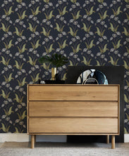 Load image into Gallery viewer, Wild Garlic Wallpaper • Hackney &amp; Co. • Dark Navy • Insitu