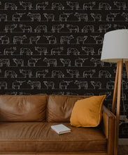 Load image into Gallery viewer, The Herd Wallpaper • Cow, Cattle, Farm Animals • Charcoal • Insitu