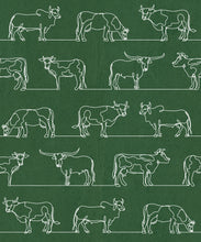 Load image into Gallery viewer, The Herd Wallpaper • Cow, Cattle, Farm Animals • Green • Swatch