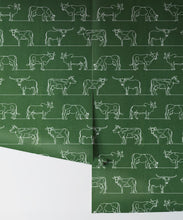 Load image into Gallery viewer, The Herd Wallpaper • Cow, Cattle, Farm Animals • Green • Rolls
