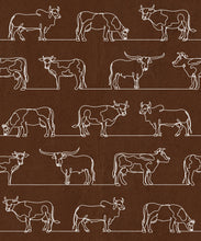 Load image into Gallery viewer, The Herd Wallpaper • Cow, Cattle, Farm Animals • Leather • Swatch