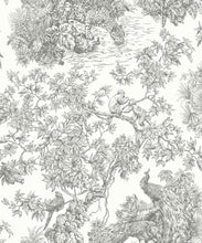 Load image into Gallery viewer, Sinharaja Wallpaper • Vintage Jungle Toile Wallpaper • Grey • Swatch