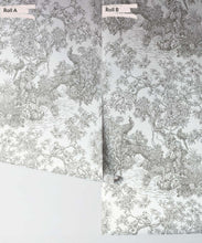 Load image into Gallery viewer, Sinharaja Wallpaper • Vintage Jungle Toile Wallpaper • Grey • Rolls