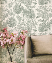 Load image into Gallery viewer, Sinharaja Wallpaper • Vintage Jungle Toile Wallpaper • Juniper • Insitu