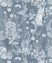 Load image into Gallery viewer, Woodland Friends Wallpaper • painted animal • Forest Wallpaper with rabbits, hares, raccoons • Iryna Ruggeri • Arctic • Swatch