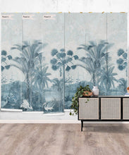 Load image into Gallery viewer, South Asian Subcontinent Wallpaper Mural •Bethany Linz • Palm Tree Mural • Indigo • Panels
