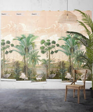 Load image into Gallery viewer, South Asian Subcontinent Wallpaper Mural •Bethany Linz • Palm Tree Mural • Pink • Panels