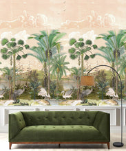 Load image into Gallery viewer, South Asian Subcontinent Wallpaper Mural •Bethany Linz • Palm Tree Mural • Pink • Insitu