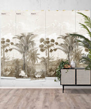 Load image into Gallery viewer, South Asian Subcontinent Wallpaper Mural •Bethany Linz • Palm Tree Mural • Sepia • Panels