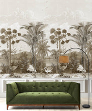 Load image into Gallery viewer, South Asian Subcontinent Wallpaper Mural •Bethany Linz • Palm Tree Mural • Sepia • Insitu