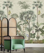 Load image into Gallery viewer, Indian Summer Wallpaper Mural •Bethany Linz • Palm Tree Mural • Aged • Insitu