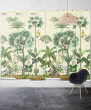 Load image into Gallery viewer, Indian Summer Wallpaper Mural •Bethany Linz • Palm Tree Mural • Aged • Panels