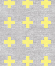 Load image into Gallery viewer, Swiss Linen Yellow is a textural gray wallpaper