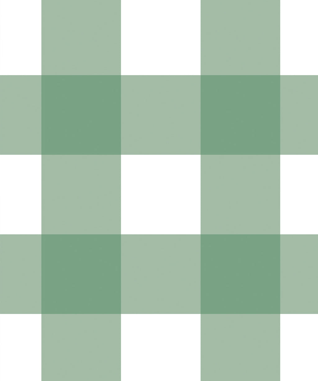 Mel's Buffalo Check Wallpaper • Green Plaid Wallpaper Swatch