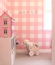 Load image into Gallery viewer, Buffalo Check Wallpaper • Girls Bedroom • Pink Plaid Wallpaper