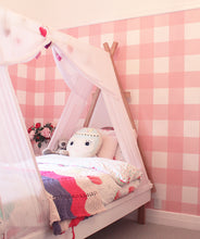 Load image into Gallery viewer, Buffalo Check Wallpaper • Kids Bedroom • Pink Plaid Wallpaper