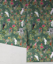 Load image into Gallery viewer, Australia Wallpaper • Cockatoos, Koalas, Parrots, Finches • Milton &amp; King USA • Green Wallpaper Roll