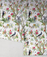 Load image into Gallery viewer, Australia Wallpaper • Cockatoos, Koalas, Parrots, Finches • Milton &amp; King USA • Canvas Wallpaper Roll