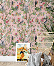 Load image into Gallery viewer, Australia Wallpaper • Cockatoos, Koalas, Parrots, Finches • Milton &amp; King USA • Coral Wallpaper Insitu